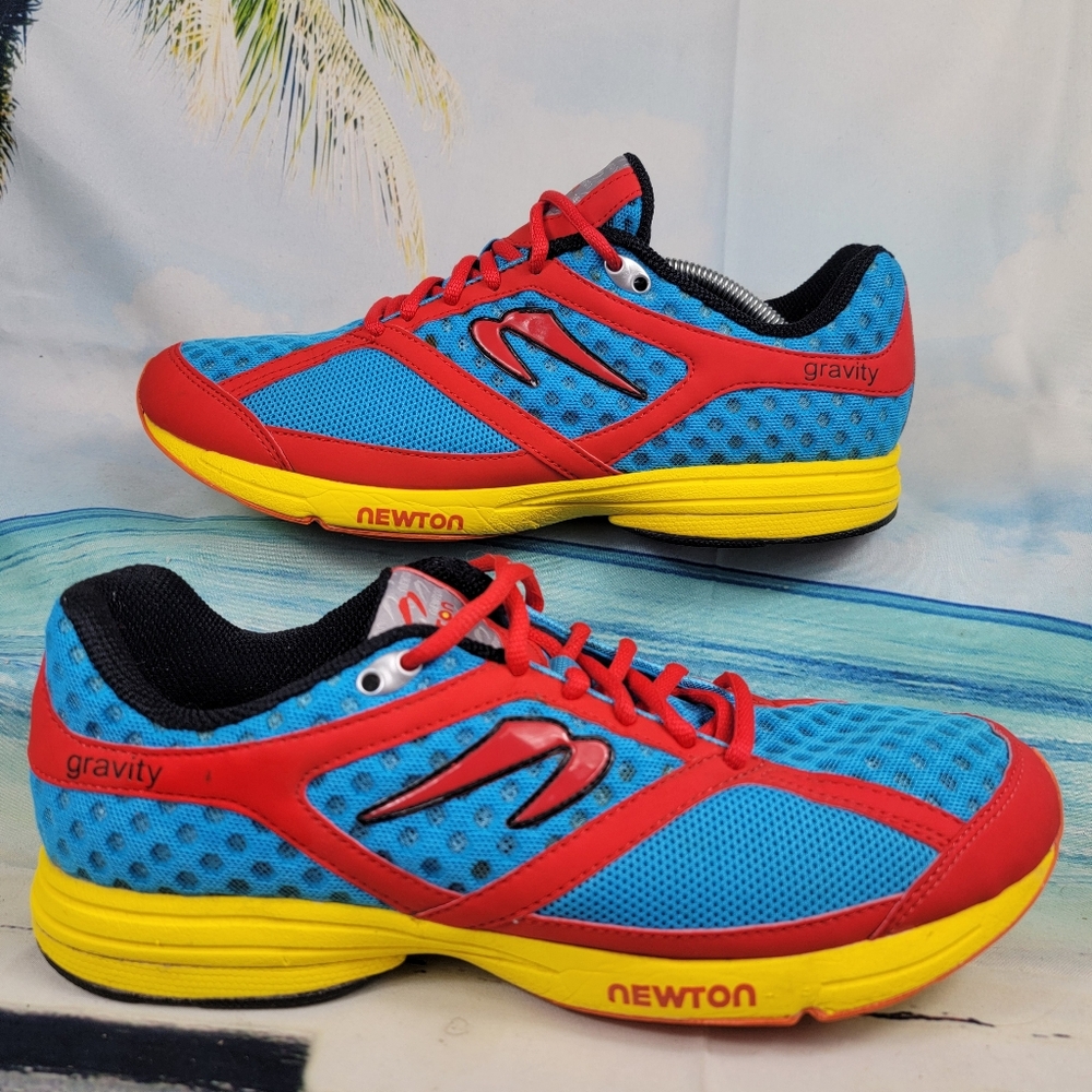 Newton Gravity Men's Running Shoes - Blue/Red with Yellow Sole